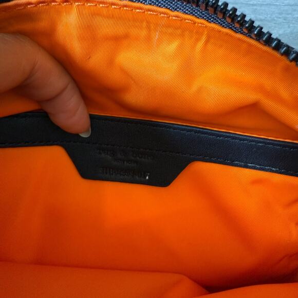 Rag & Bone Large Field Leather Messenger Bag Dark Green Puffer Leather And Nylon - Picture 14 of 16